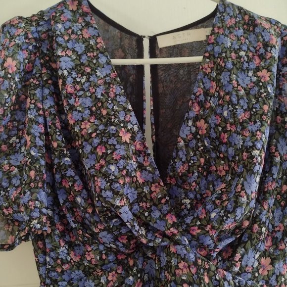 80's-inspired ASTR the Label Floral Mini Dress - Petite M - Picture 2 of 6